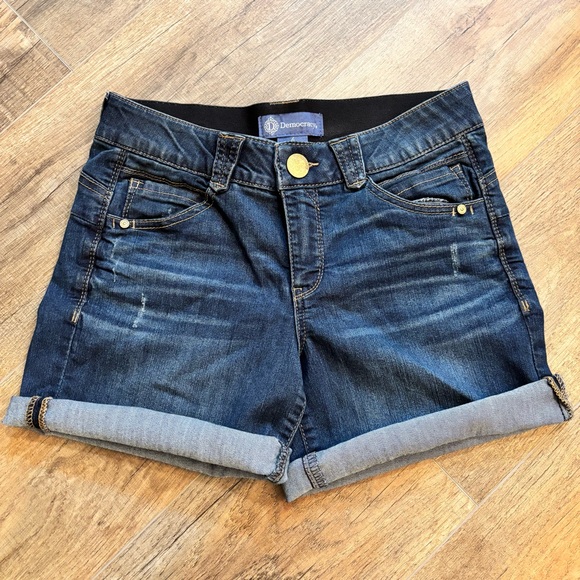 Democracy Ab Solution Denim Shorts High Waist Stretch Distressed Womens Size 4 - Picture 2 of 14